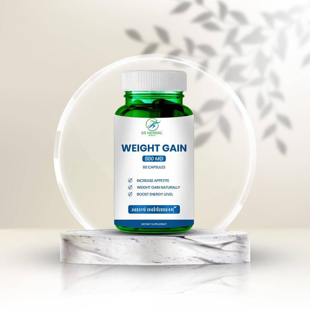 SS Herbal Weight Gain Capsules, 60-capsule green bottle