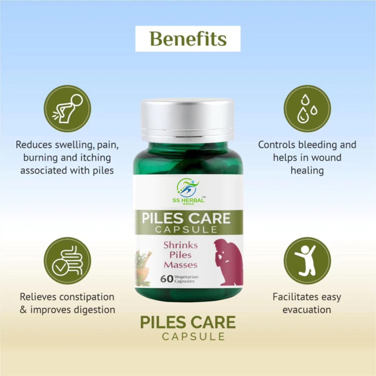 SS Herbal Piles Care Capsule – Natural Relief for Piles & Digestive Comfort (60 Capsules)